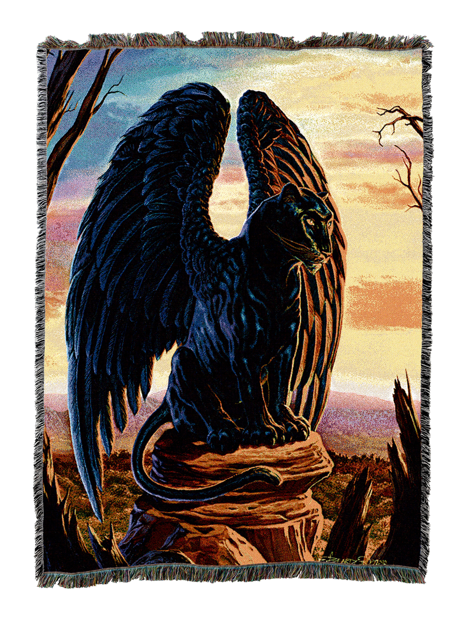Obsidian Guardian Cat Panther Blanket
