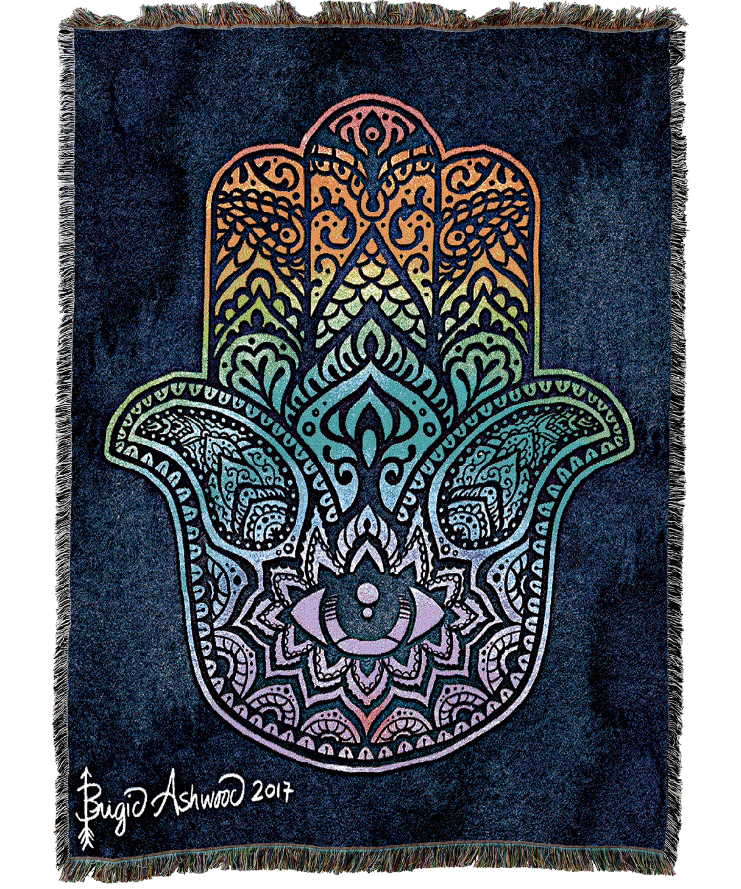 Rainbow Hamsa Blanket