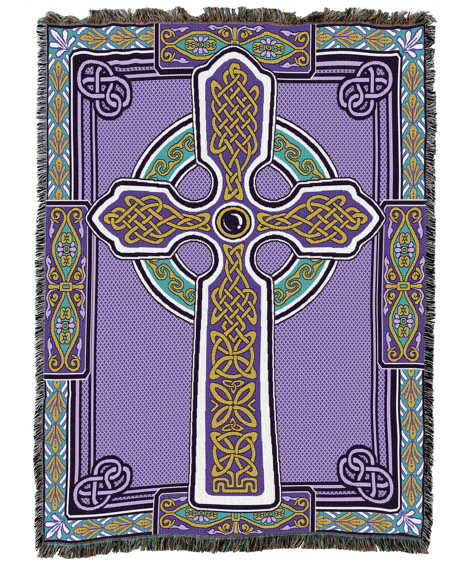 Celtic Knots Blanket Purple and Teal