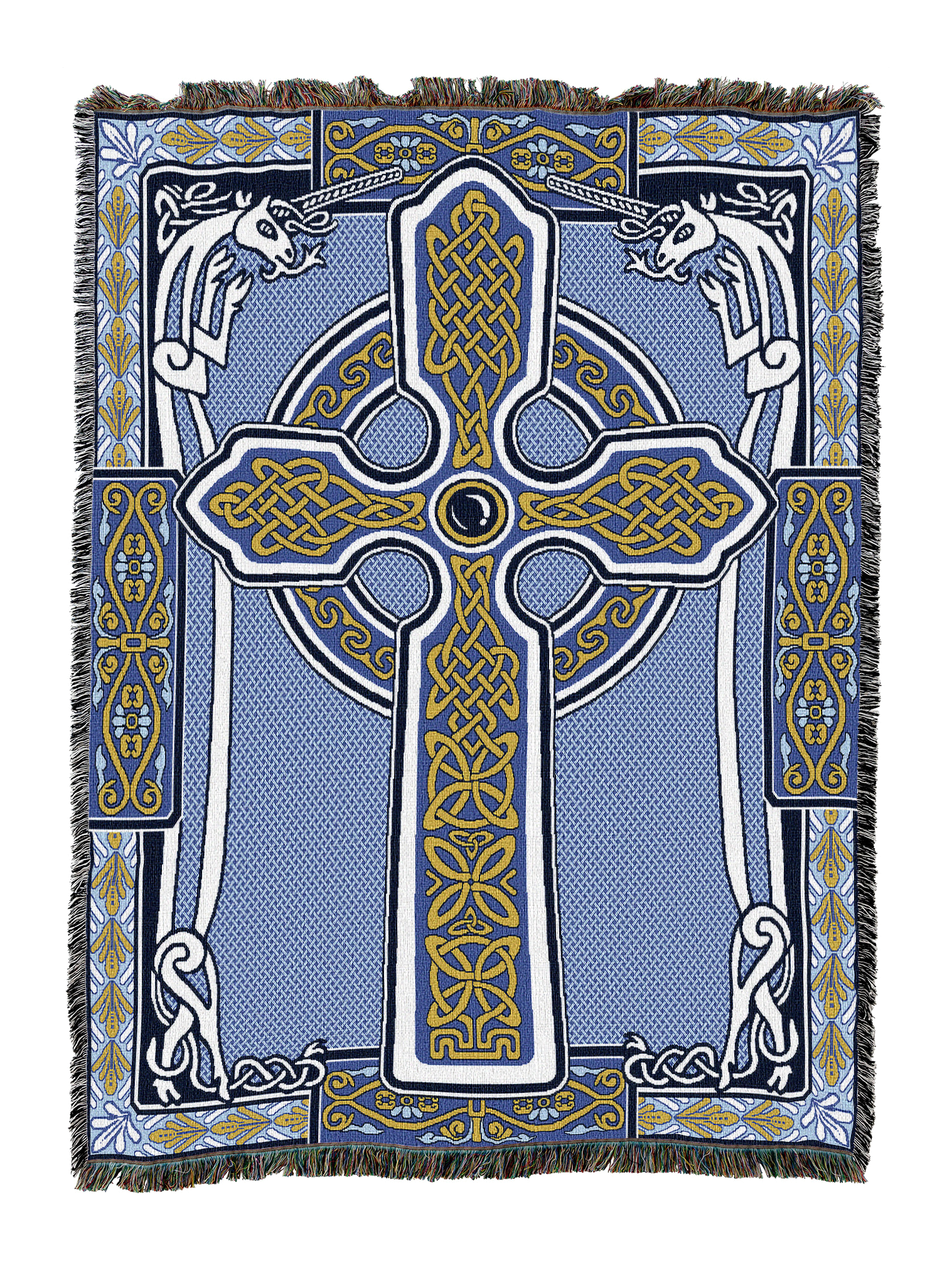Celtic Unicorns Blanket Blue