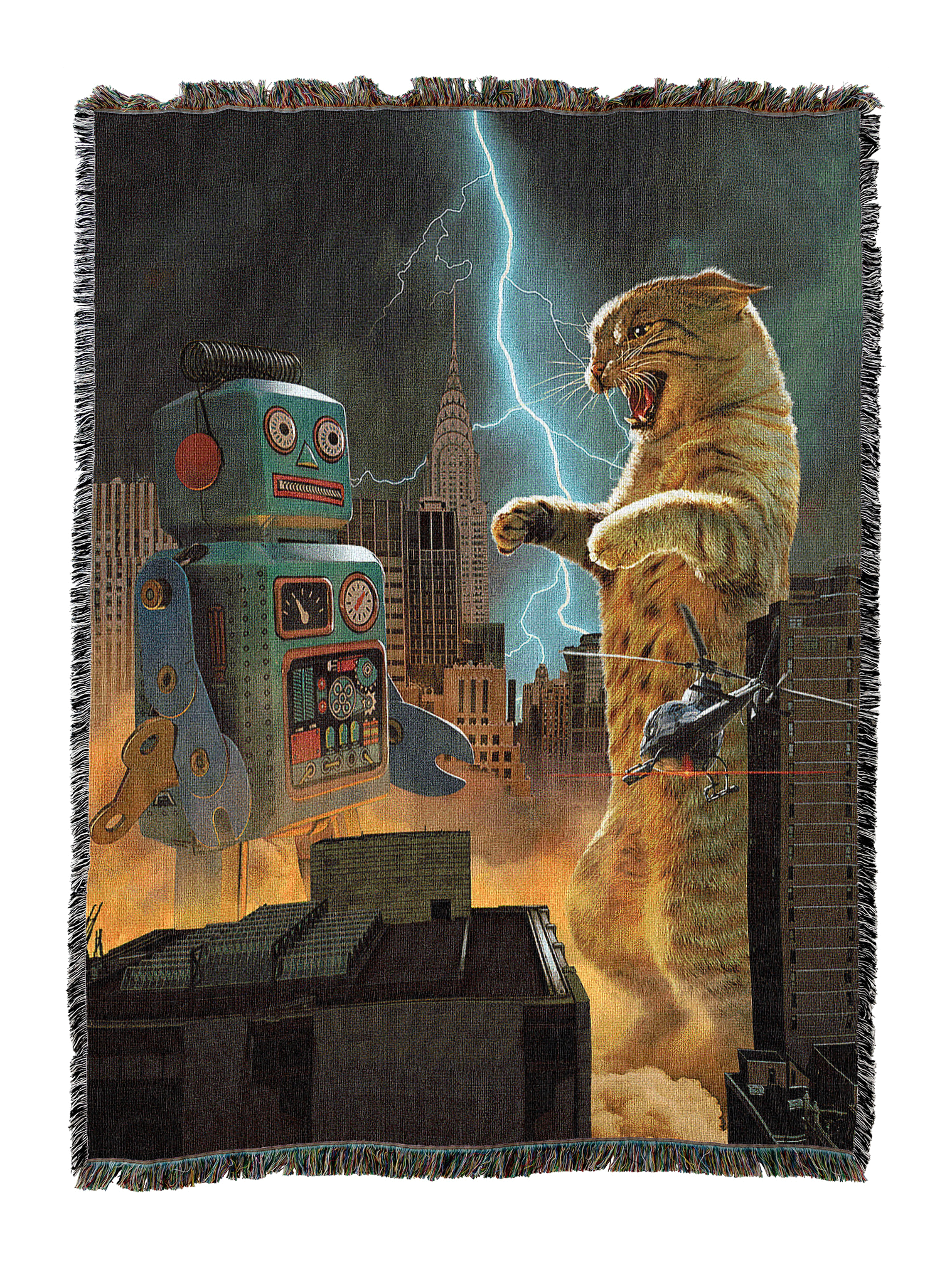 Catzilla Vs Robot Blanket
