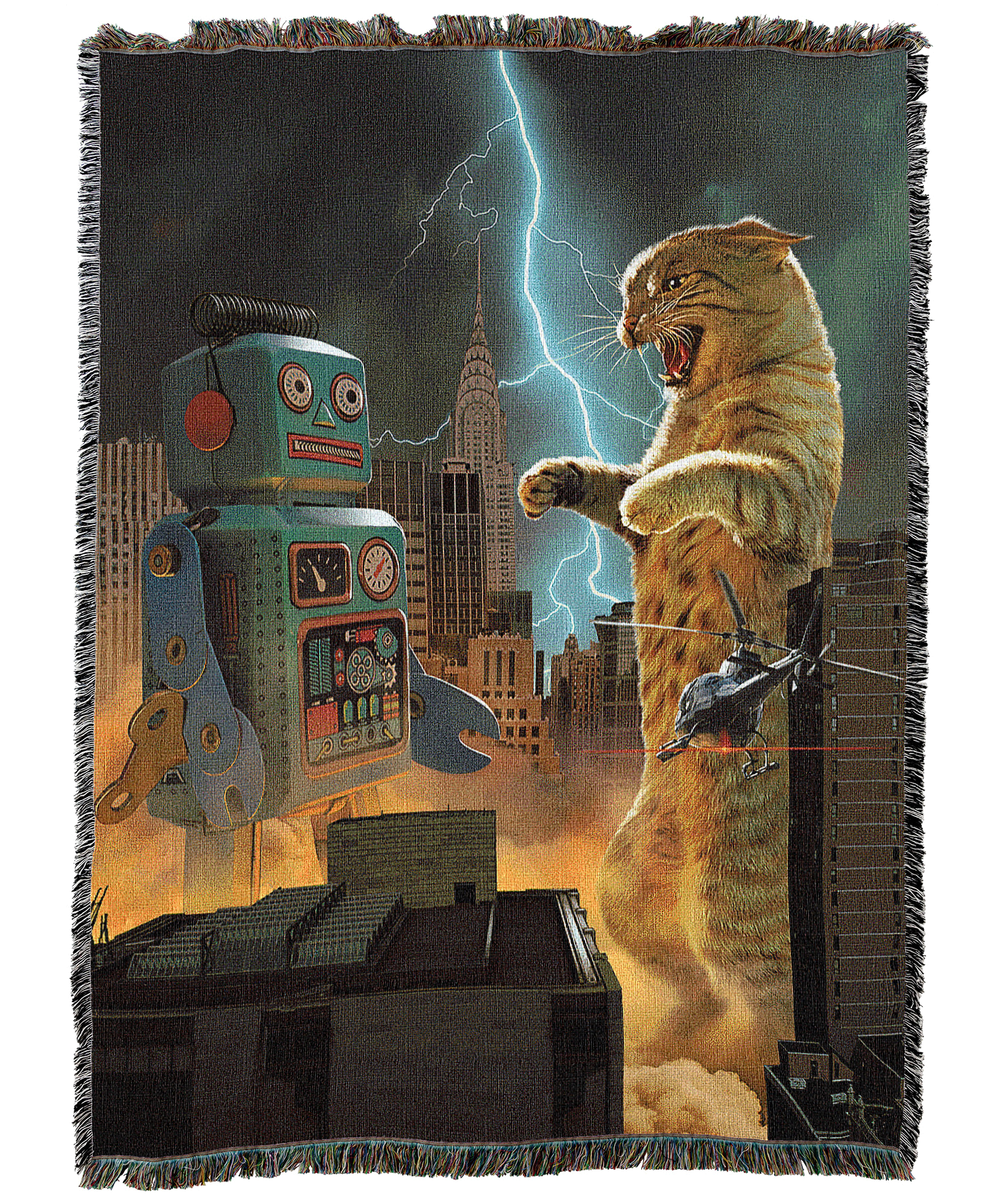 Catzilla Vs Robot Blanket