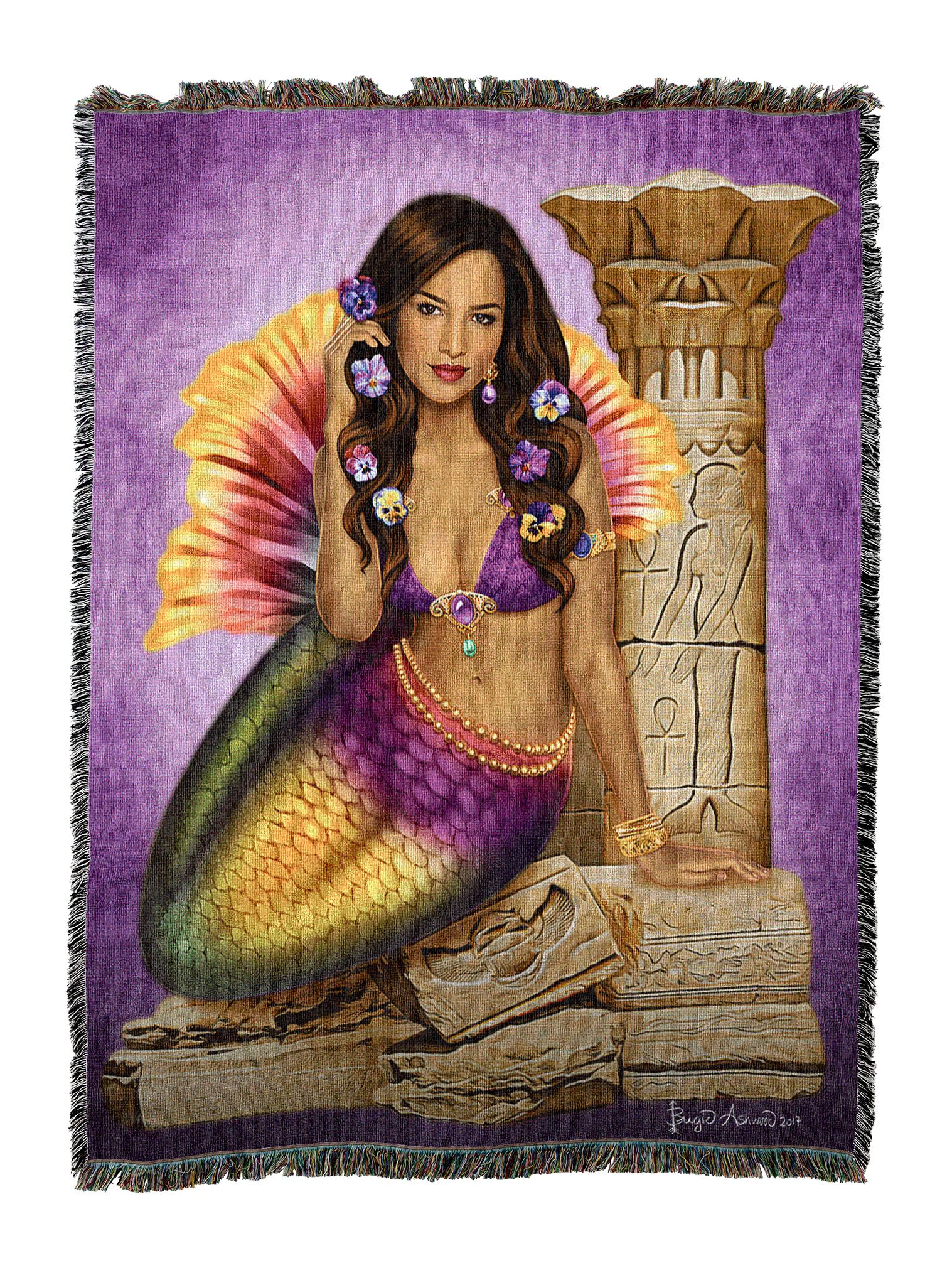 Mermaid Ancient Ruins Blanket