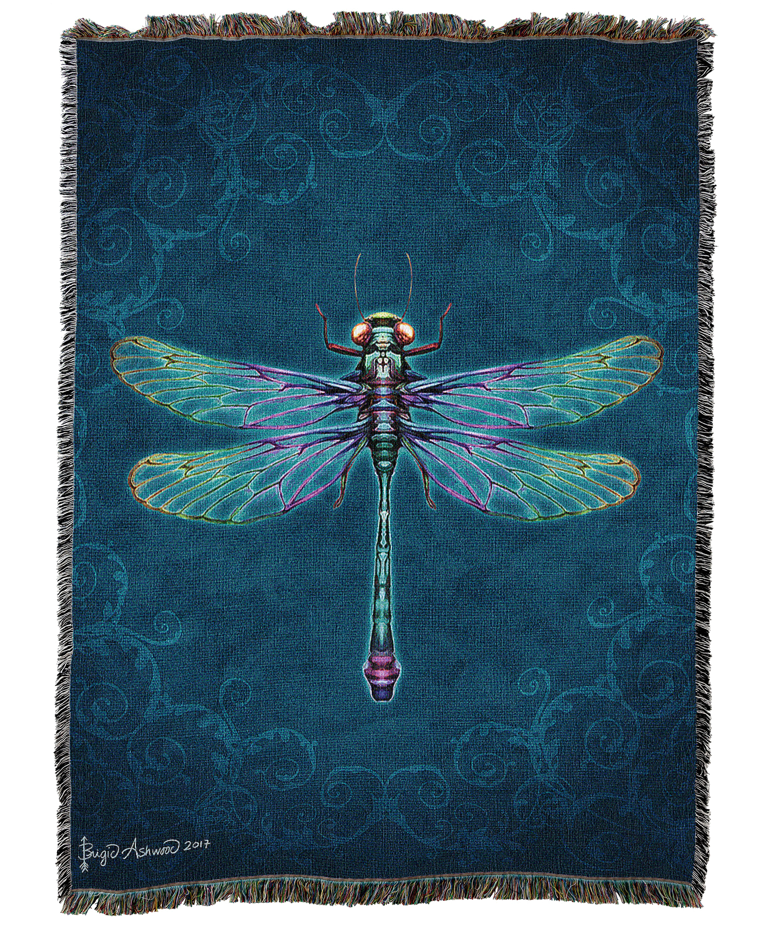Damask Dragonfly Blanket