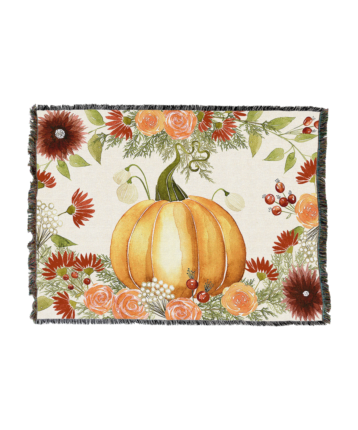 Watercolor Pumpkin Blanket