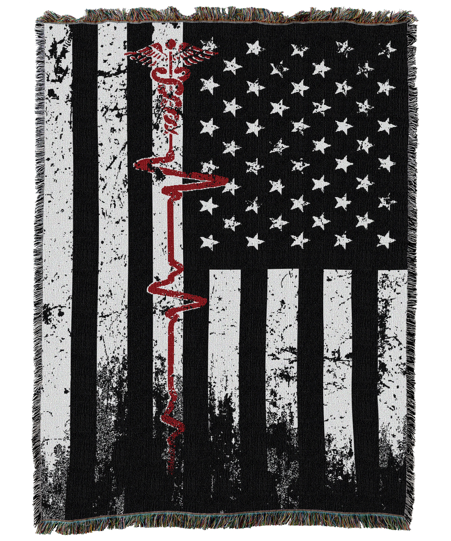 Tattered Nurse Flag Blanket