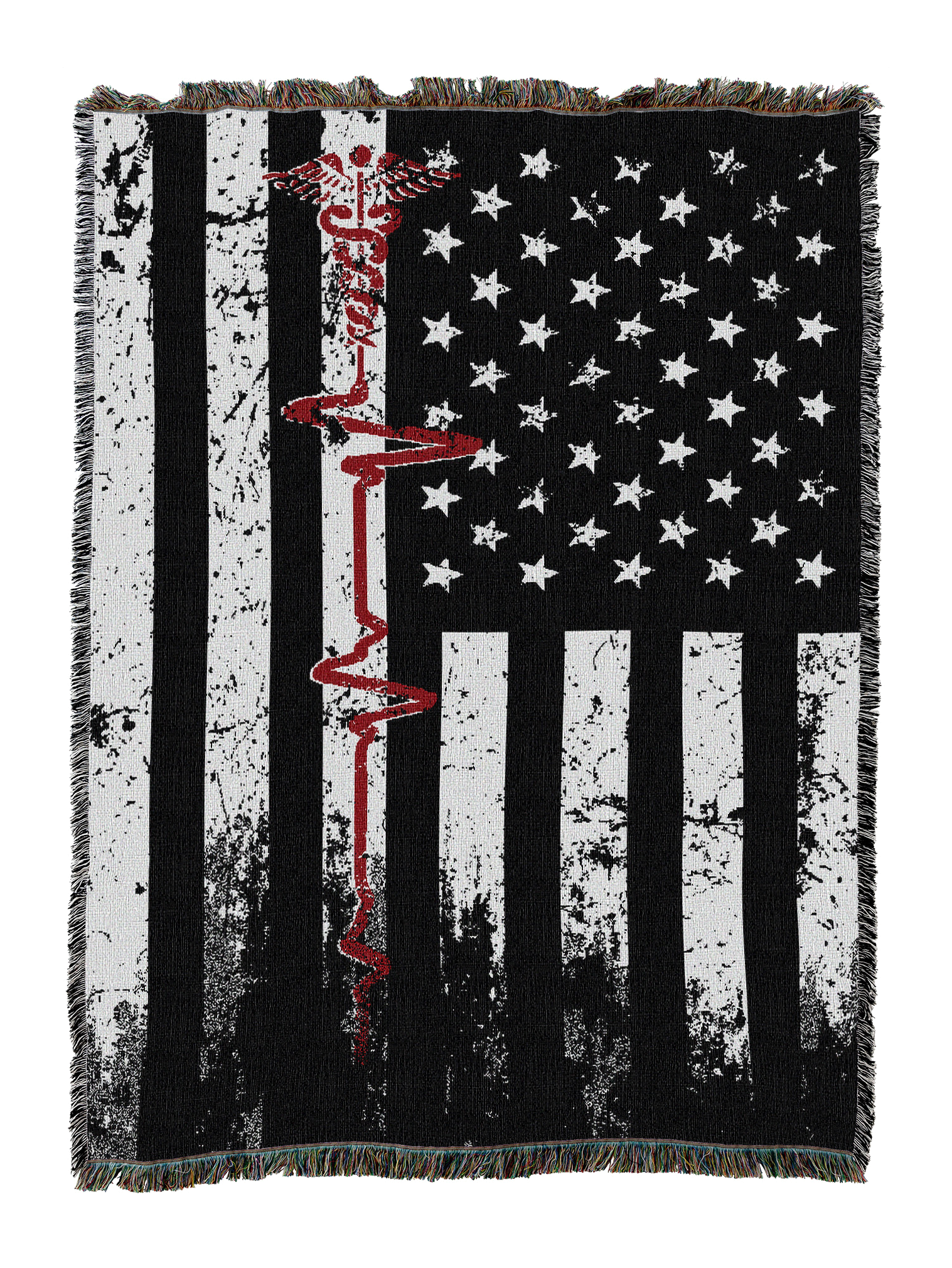 Tattered Nurse Flag Blanket