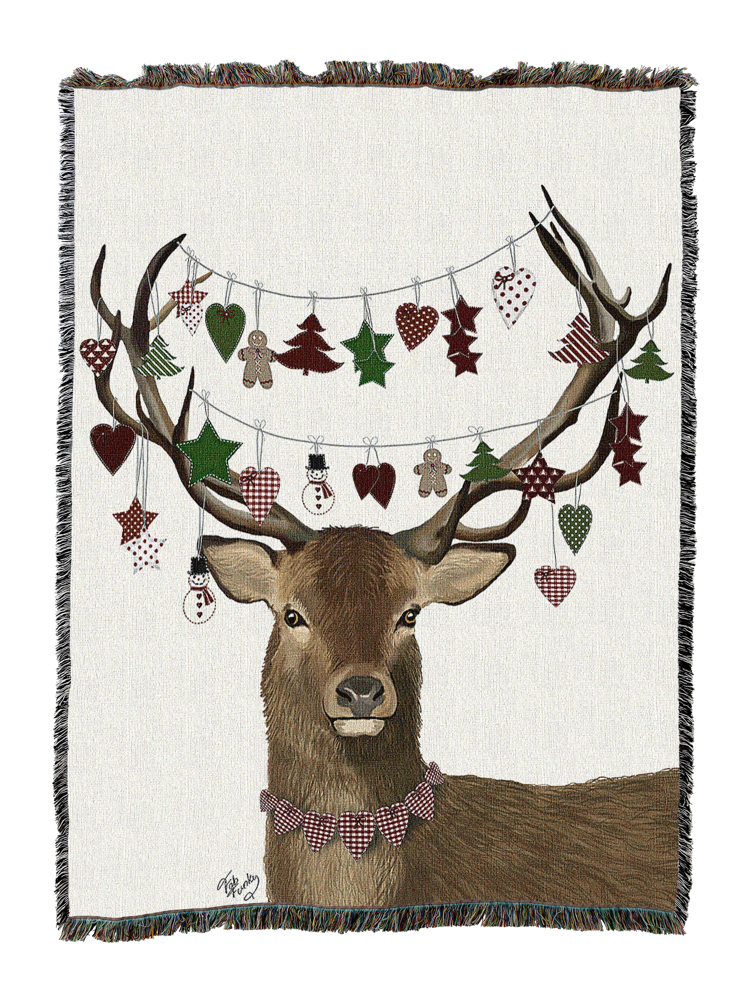 Deer With Decorations Blanket