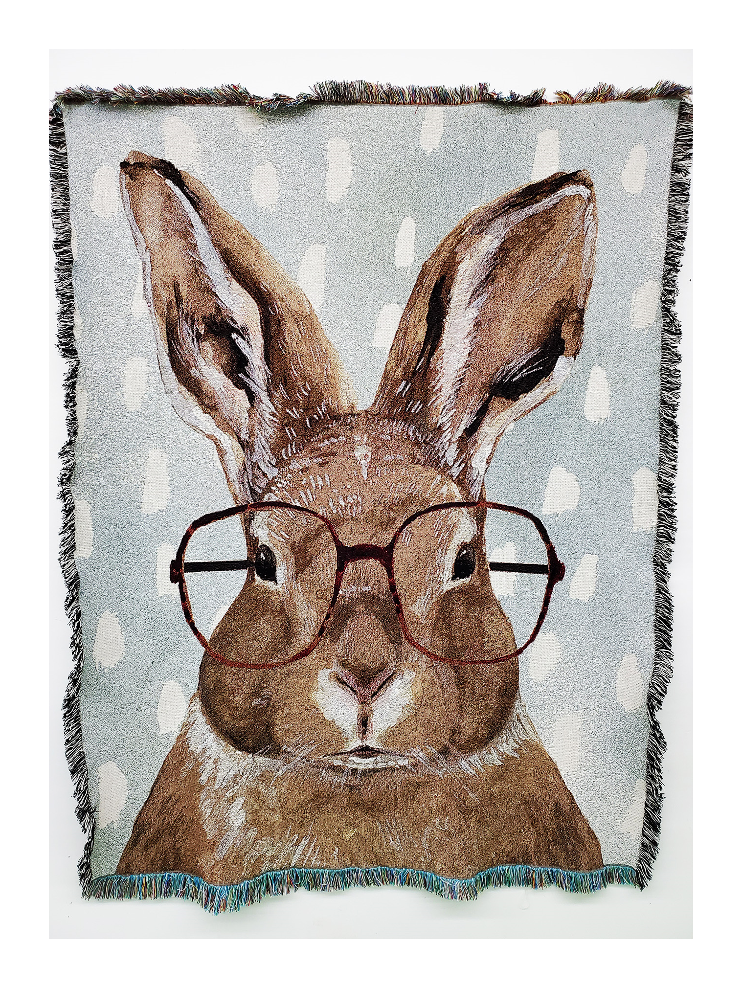 Bunny With Glasses Blanket
