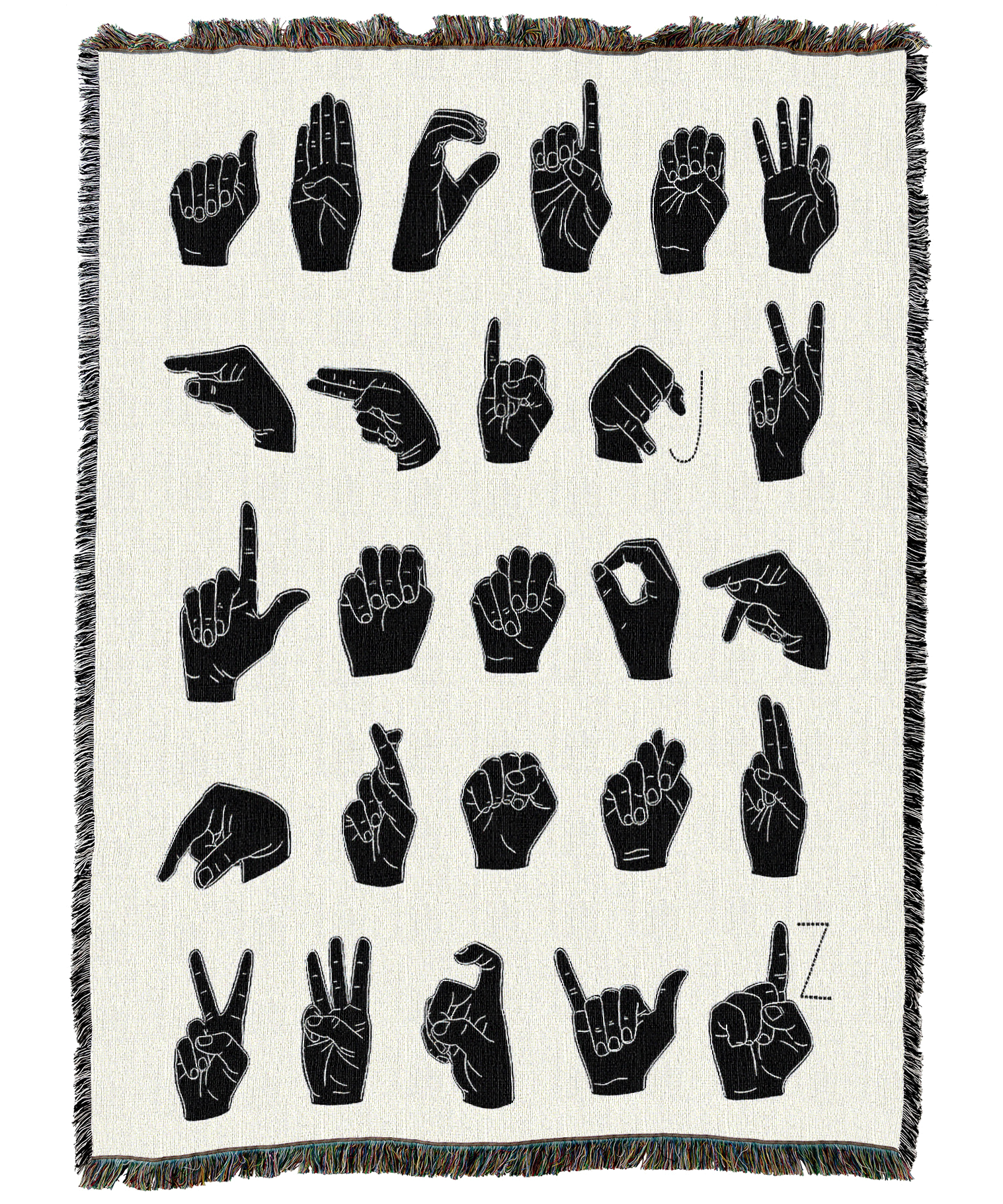Sign Language Alphabet Blanket