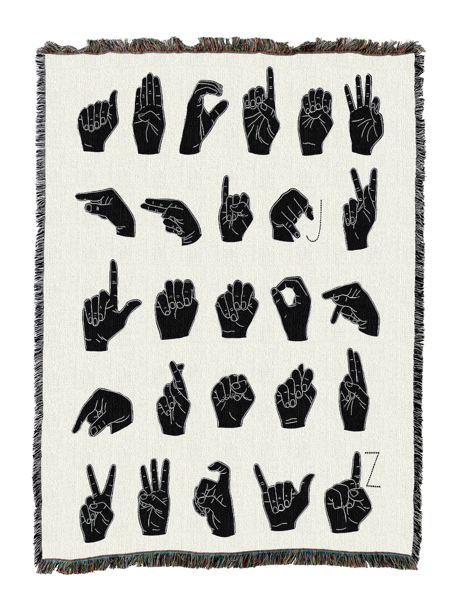 Sign Language Alphabet Blanket