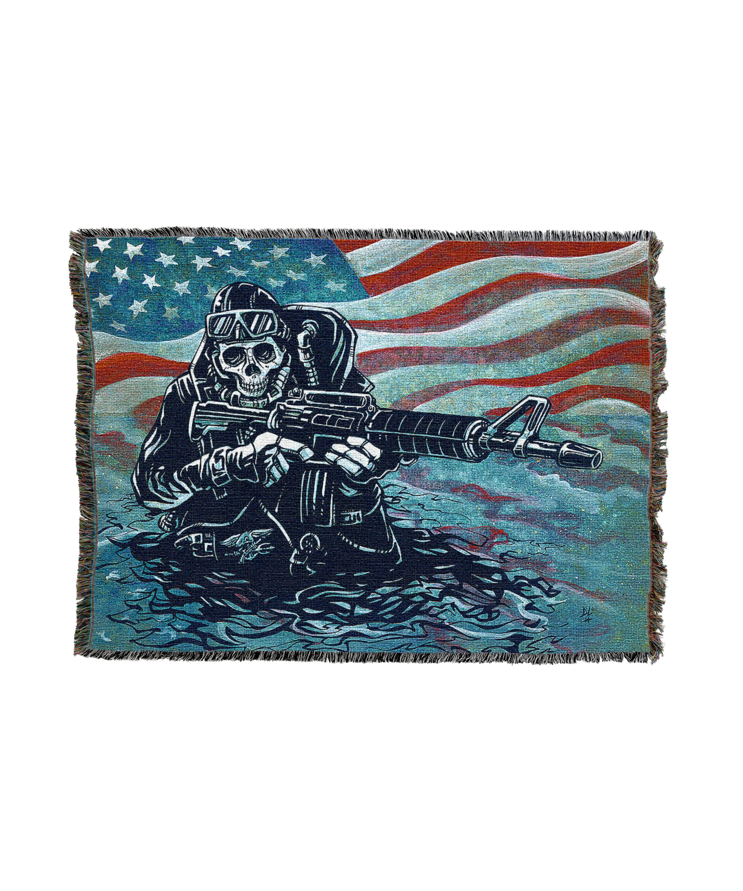 US Navy Seal Skeleton Blanket