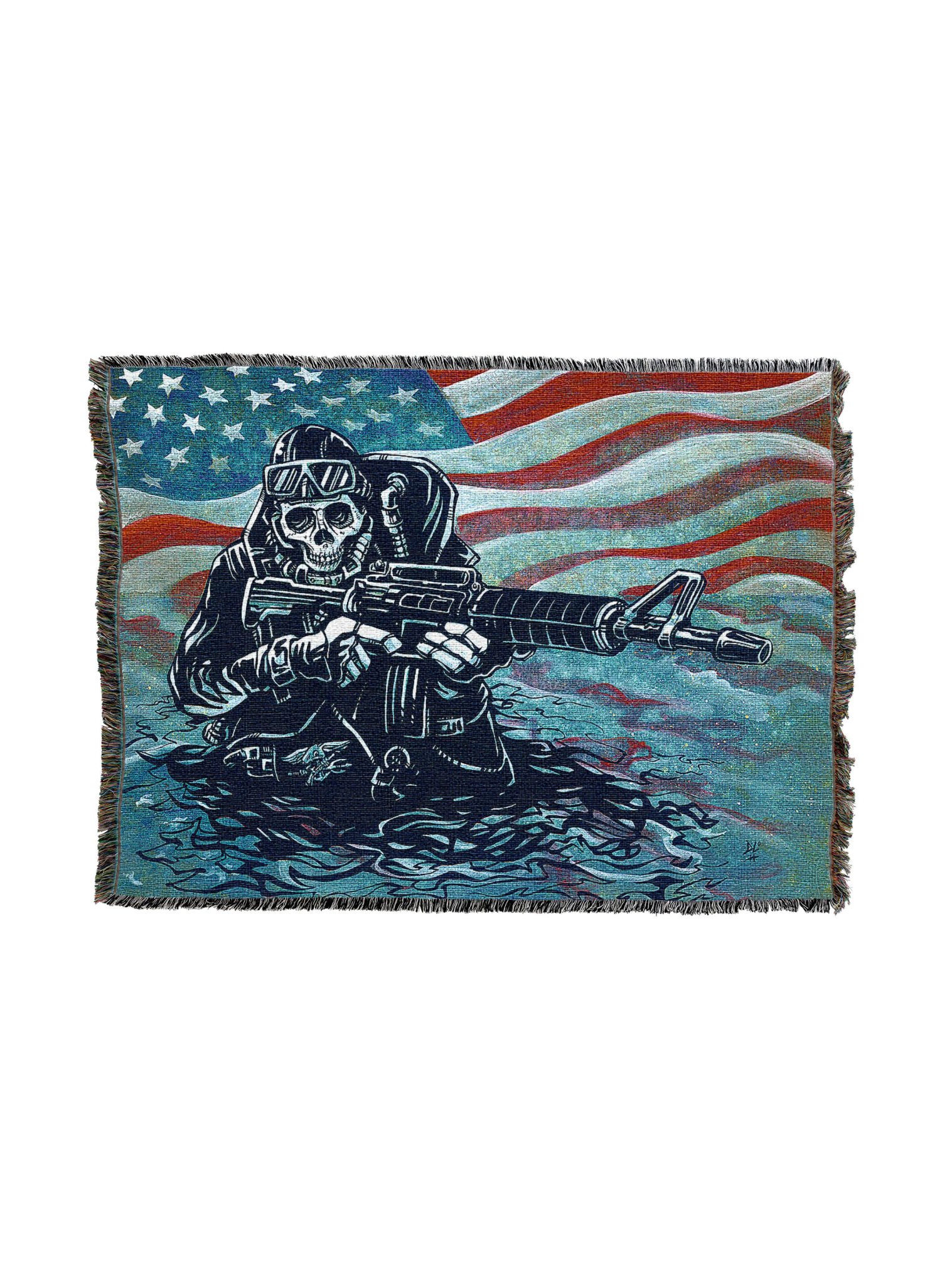 US Navy Seal Skeleton Blanket