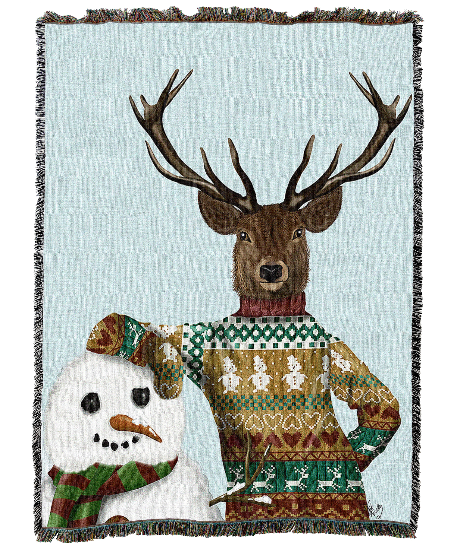 Deer and Snowman Blanket