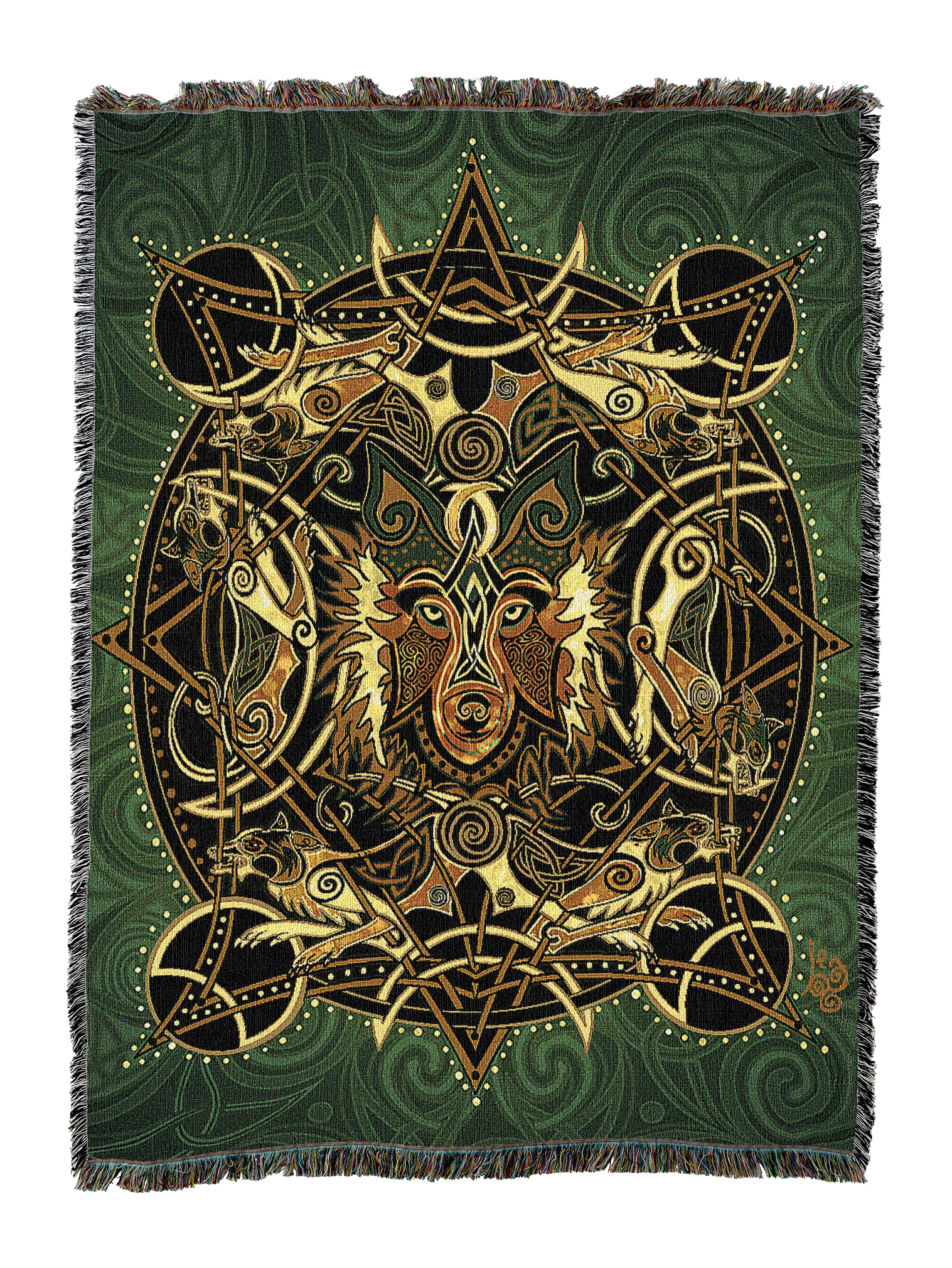Celtic Wolf Moon Blanket
