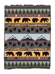 Lodge Pattern Grey Blanket